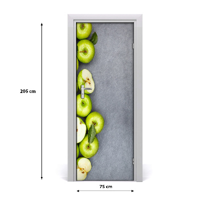 Self-adhesive door sticker Green apples