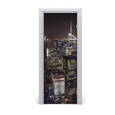 Self-adhesive door wallpaper New york by night