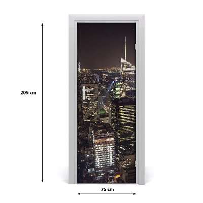 Self-adhesive door wallpaper New york by night