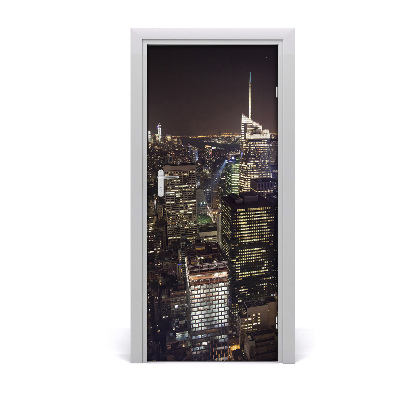 Self-adhesive door wallpaper New york by night