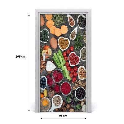 Self-adhesive door sticker Healthy food