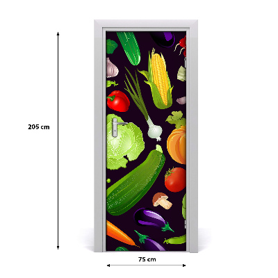 Self-adhesive door sticker Vegetables