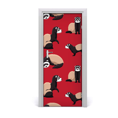 Self-adhesive door sticker The wall of ferret