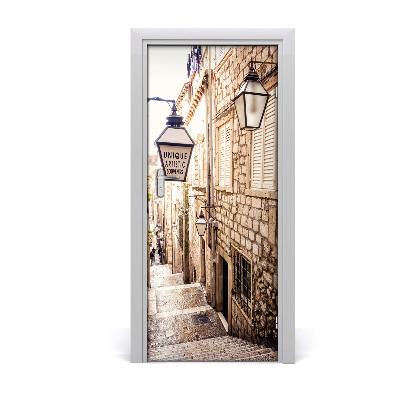 Self-adhesive door wallpaper Street of the old city