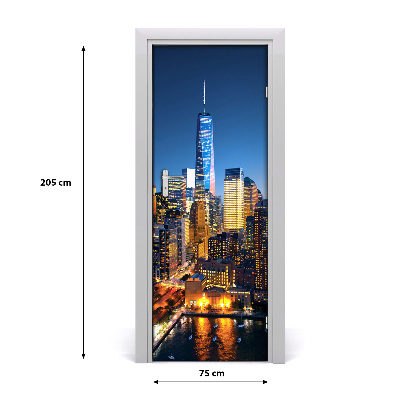 Self-adhesive door wallpaper New york city