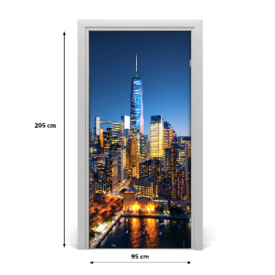 Self-adhesive door wallpaper New york city