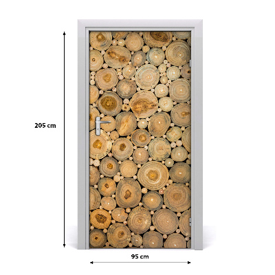 Self-adhesive door wallpaper Stumps of wood
