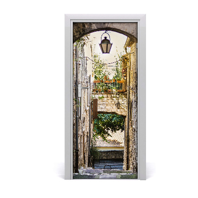 Self-adhesive door wallpaper Old town