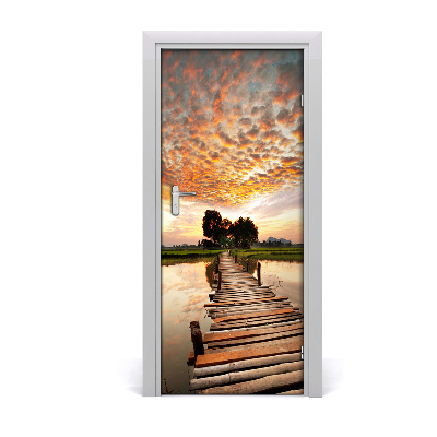 Door wallpaper Wooden bridge