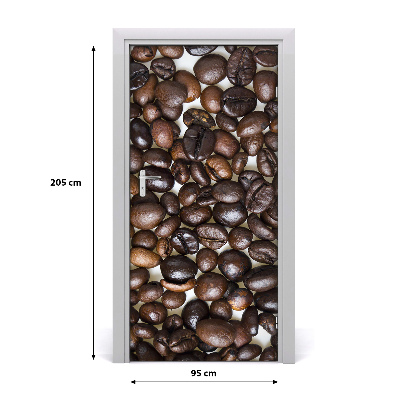 Self-adhesive door sticker Coffee beans