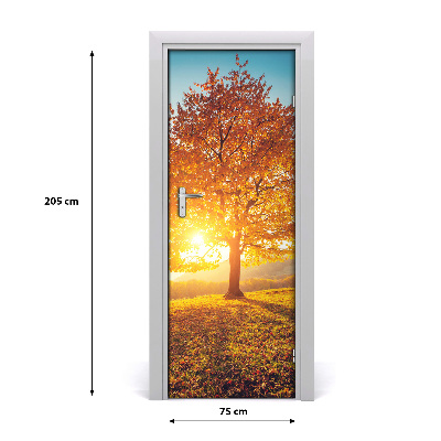 Self-adhesive door wallpaper Autumn tree