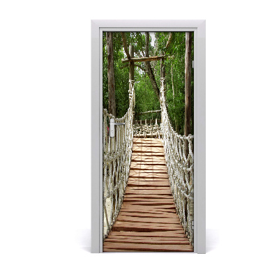 Self-adhesive door wallpaper Rope bridge