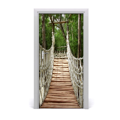 Self-adhesive door wallpaper Rope bridge