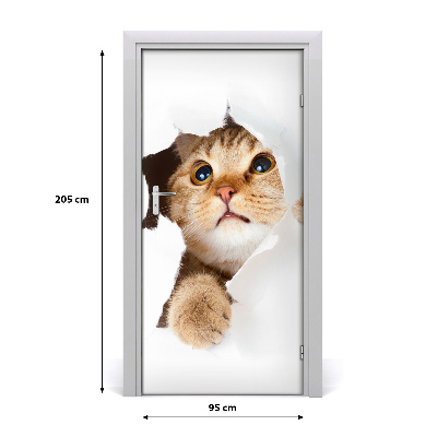 Self-adhesive door sticker Wall cat