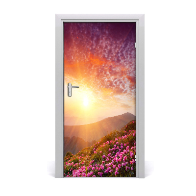 Door wallpaper Spring in the mountains