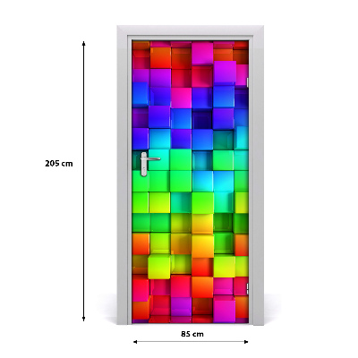 Self-adhesive door sticker Colorful boxes