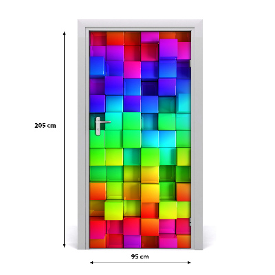 Self-adhesive door sticker Colorful boxes