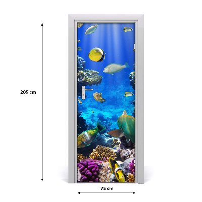 Self-adhesive door sticker Coral reef