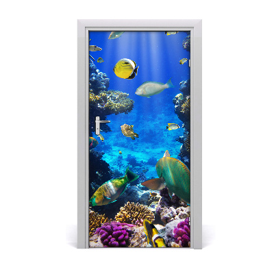 Self-adhesive door sticker Coral reef