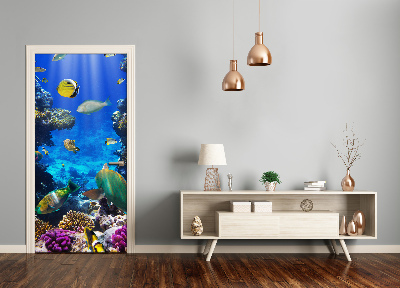 Self-adhesive door sticker Coral reef