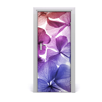 Self-adhesive door veneer Violet flowers