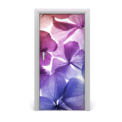 Self-adhesive door veneer Violet flowers