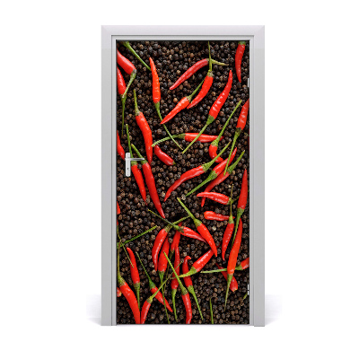 Self-adhesive door sticker Chilli peppers