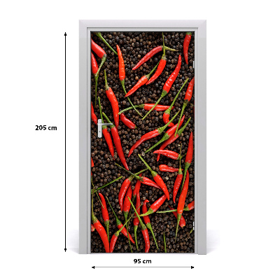 Self-adhesive door sticker Chilli peppers