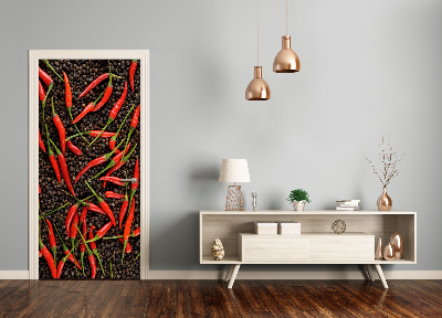 Self-adhesive door sticker Chilli peppers