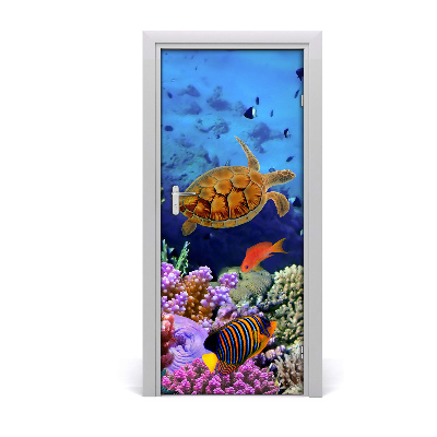 Self-adhesive door sticker Coral reef