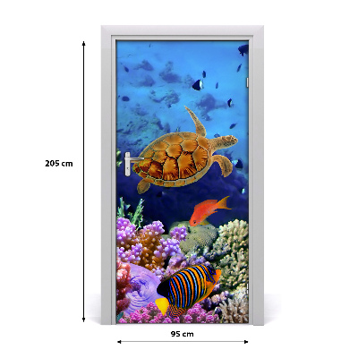 Self-adhesive door sticker Coral reef