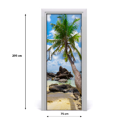 Door wallpaper Tropical beach