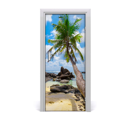 Door wallpaper Tropical beach