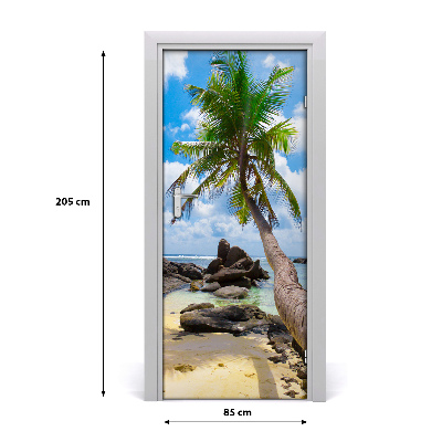 Door wallpaper Tropical beach