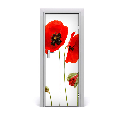 Self-adhesive door veneer Field poppies