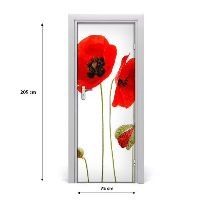 Self-adhesive door veneer Field poppies