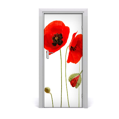 Self-adhesive door veneer Field poppies