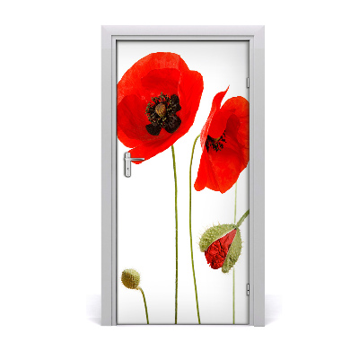 Self-adhesive door veneer Field poppies