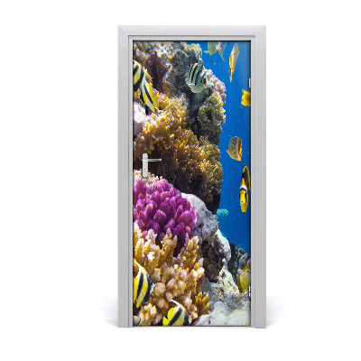 Self-adhesive door sticker Coral reef