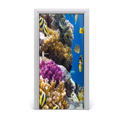 Self-adhesive door sticker Coral reef