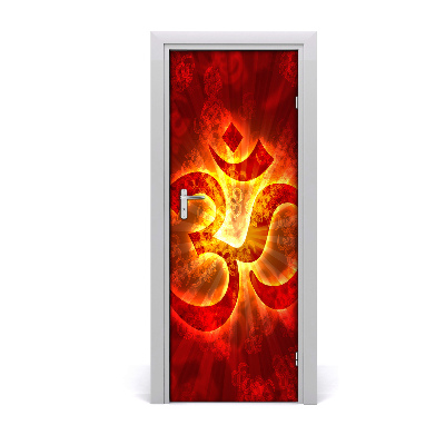 Door wallpaper Burning om sign