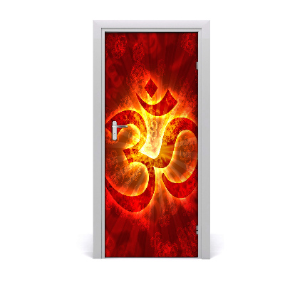 Door wallpaper Burning om sign