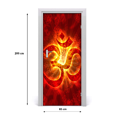 Door wallpaper Burning om sign