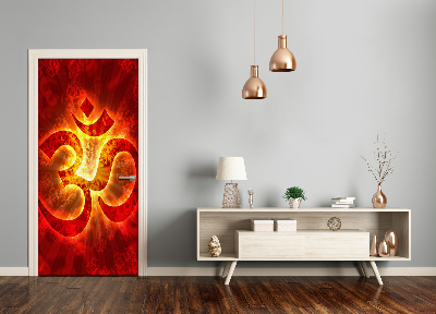 Door wallpaper Burning om sign