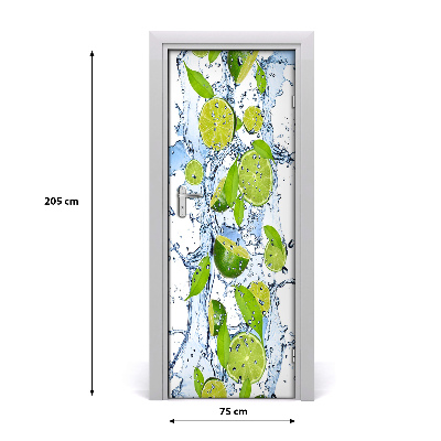 Self-adhesive door sticker Lime and water