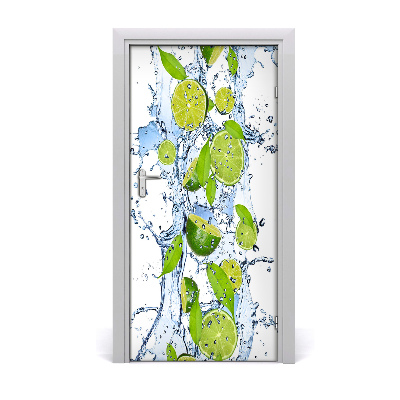 Self-adhesive door sticker Lime and water