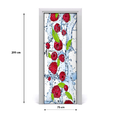 Self-adhesive door sticker Raspberries