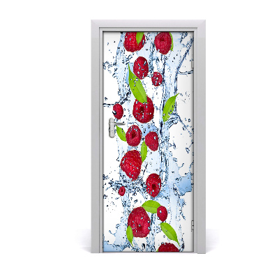 Self-adhesive door sticker Raspberries