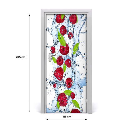 Self-adhesive door sticker Raspberries