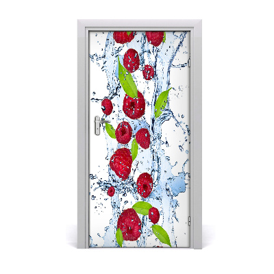 Self-adhesive door sticker Raspberries